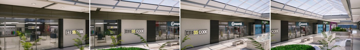 Example frames, clothing store scene